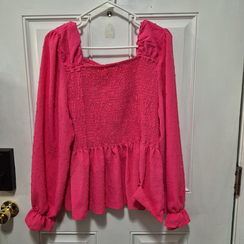 Women's Pink Smocked Top